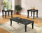 Gale 3Pc Pack Coffee/End Table Set, Black Faux Marble